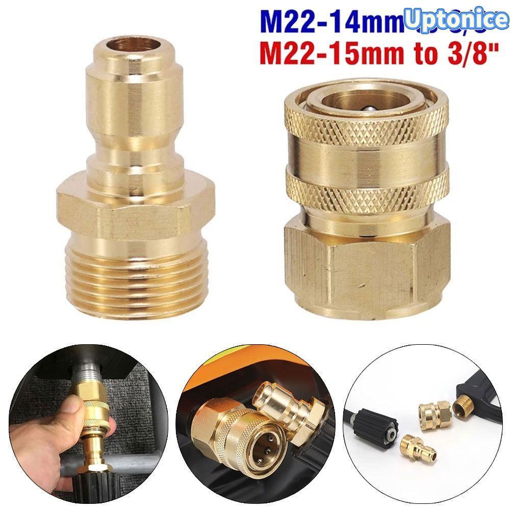 Uptonice 1 ชุดท่อ Coupler, อะแดปเตอร์ชุด Quick Connect ชุดท่อ Joint, M22 14/15 มม.สําหรับ M22 เครื่องฉีดน้ําแรงดันสูง 3/8 M22 Water Outlet ชุด