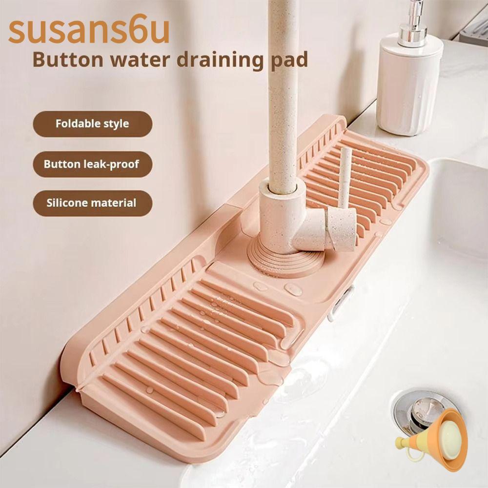 SUSAN แผ่นรองก๊อกน้ำซิลิโคน แห้งเร็ว กันกระเซ็น ป้องกันเคาน์เตอร์ สำหรับอ่างล้างจานและห้องน้ำ ทนทาน