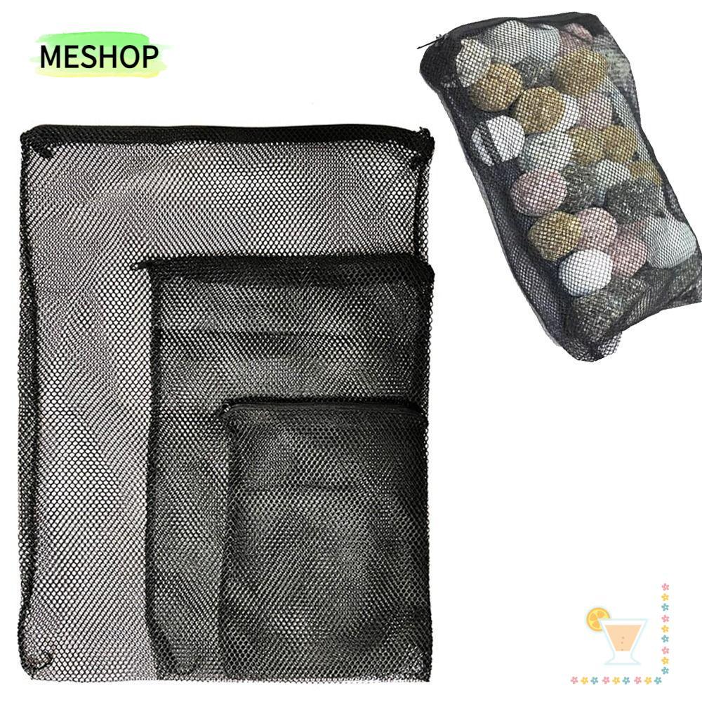 MESHOPTH ถุงกรองไนลอน, ถุงกรองสื่อบ่อสีดํา, เหมาะสําหรับตู้ปลาถุงแยกตาข่ายกระเป๋าซิป