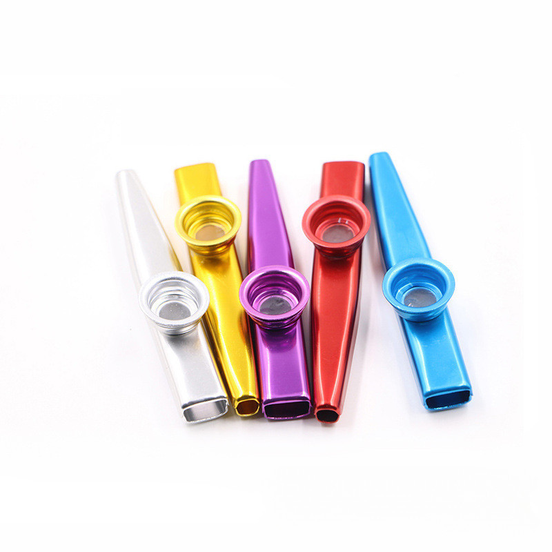เครื่องดนตรีขนาดเล็ก Kazoo โลหะ สำหรับกีต้าร์อูคูเลเล่ เครื่องเป่าคาซู Kazoo แบบโลหะ