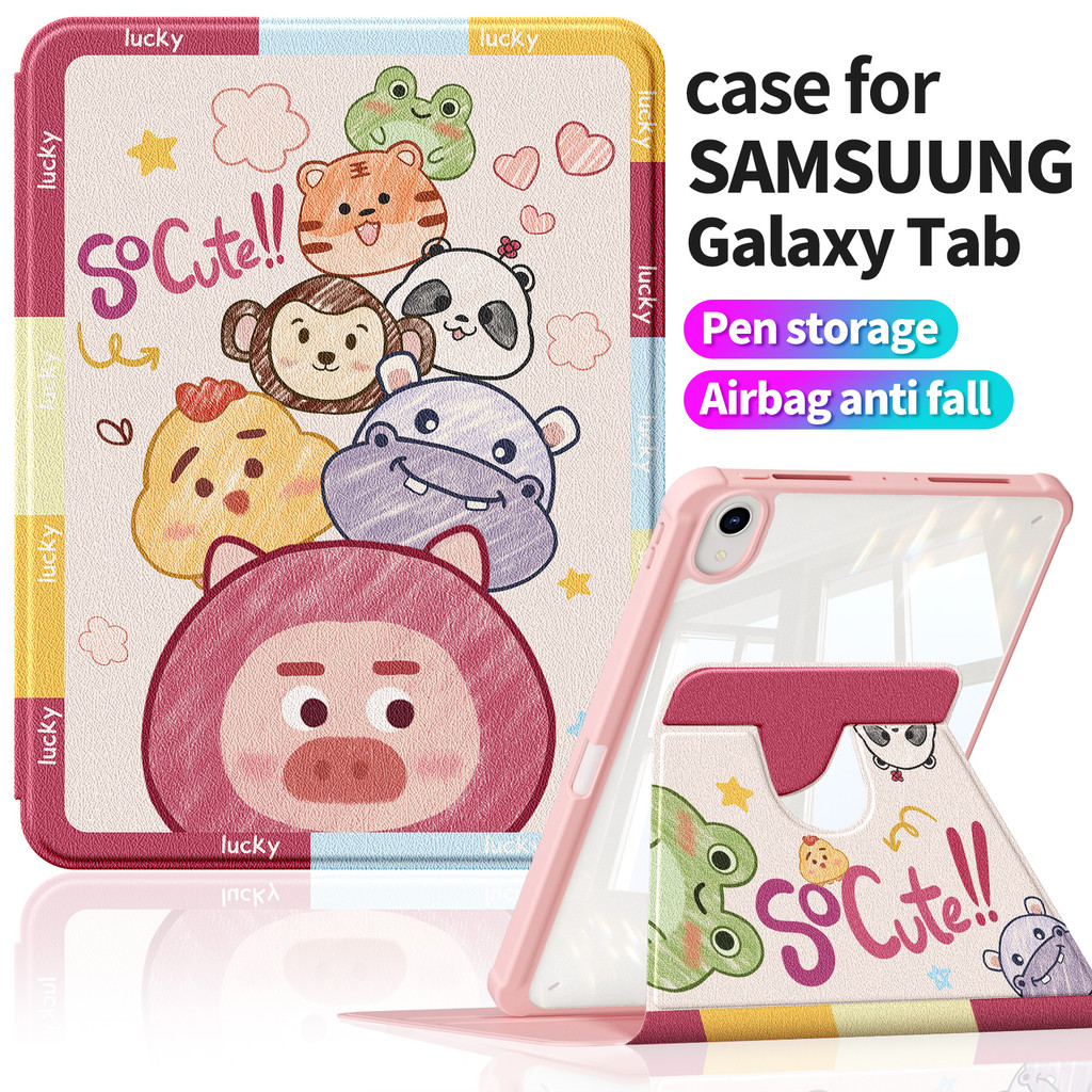 เคสอะคริลิค Samsung Tab S9+ S10+ 12.4" | Tab S7 FE S7+ ขอบนุ่มสไตล์ดอกไม้สด | Tab S11 11" Tab A11 11" Matte Cover 360°A980 มินิไลท์