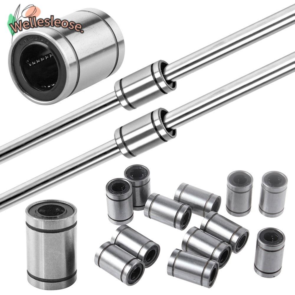 WELLE Linear Ball Bearing ทนทานสําหรับเครื่องพิมพ์ชุบนิกเกิล LM3UU LM4UU LM5UU LM6UU