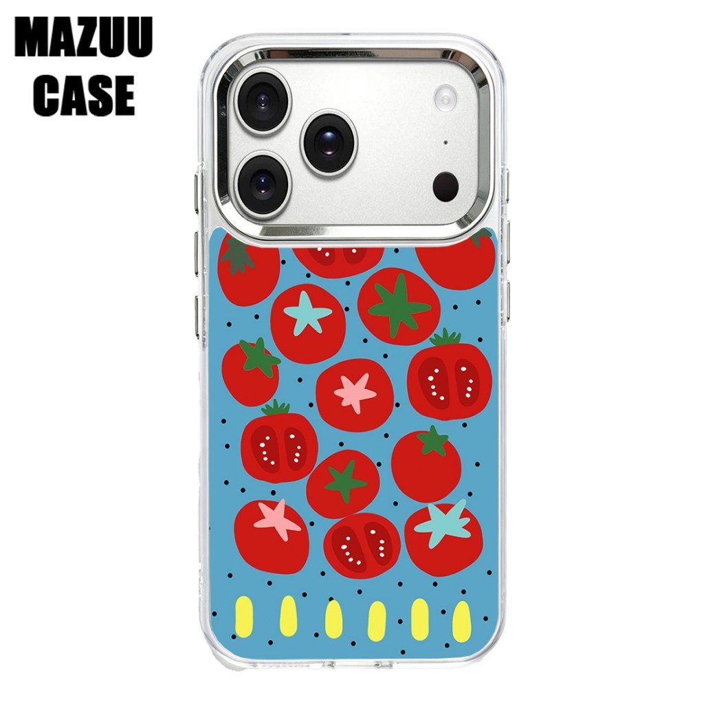เคสไอโฟน กรอบเลนส์โลหะใหญ่ ลายมะเขือเทศการ์ตูนน่ารัก iPhone 17 16 15 14 13 12 11 Pro Max Plus
