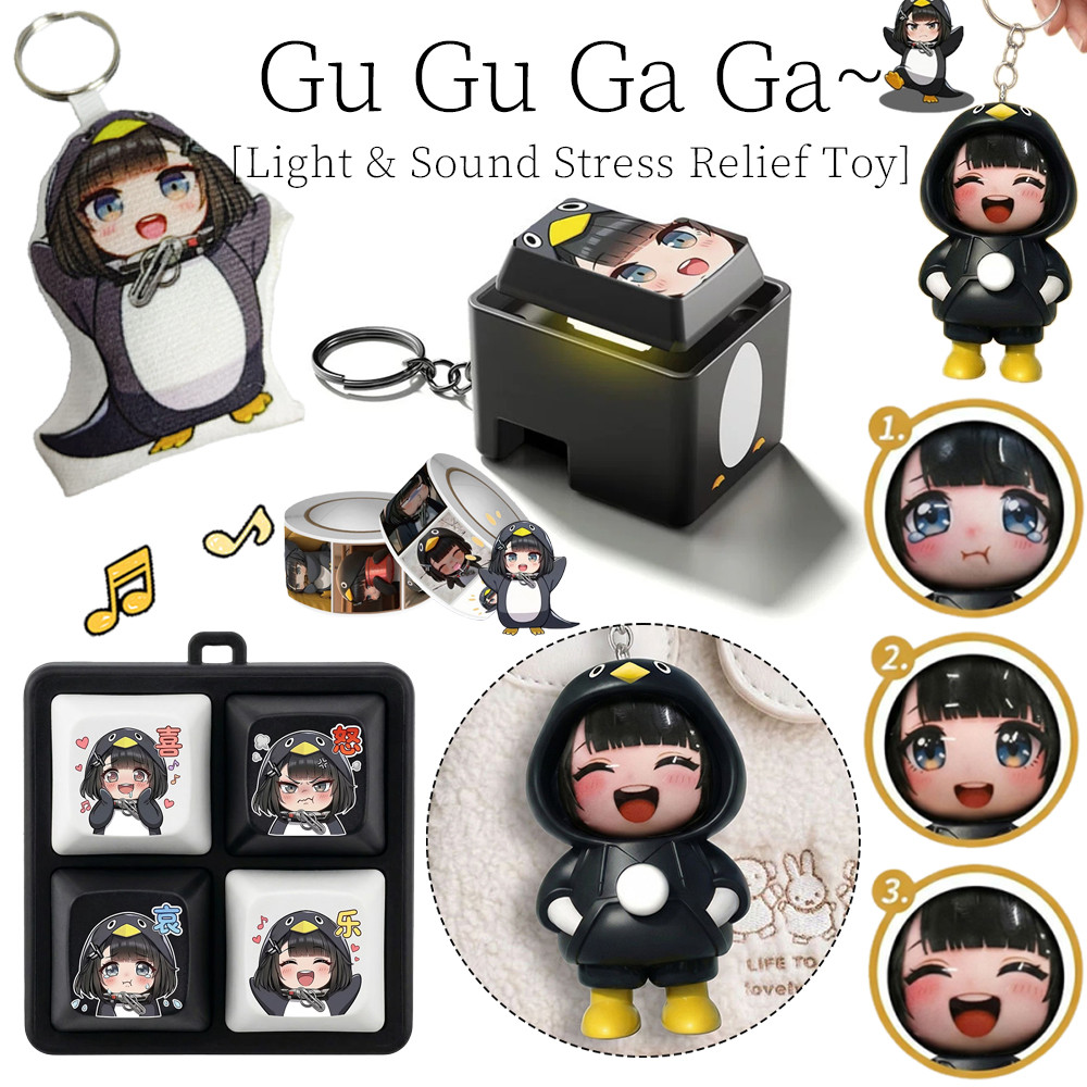 น่ารัก กูกูกา เพนกวินพร้อมเสียงของเล่นความเครียดบรรเทาเปลี่ยนใบหน้าสะสม