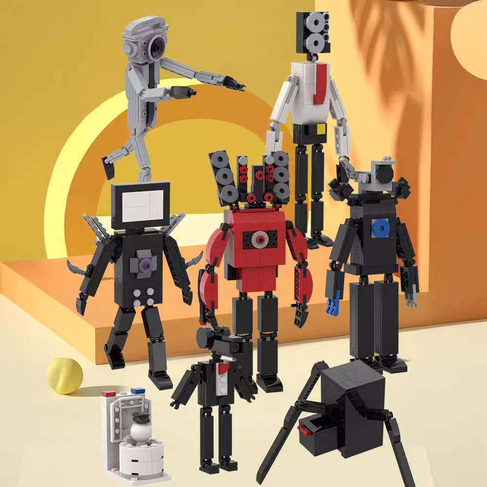 4.22-moc Building Block Toilet Man vs Monitor Building Block Skibidi Toilet Hot Game Building Block 