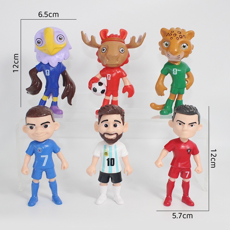 2026 World Cup Mascot Figure - Messi Simbappe Ronaldo Football Fan Collectible