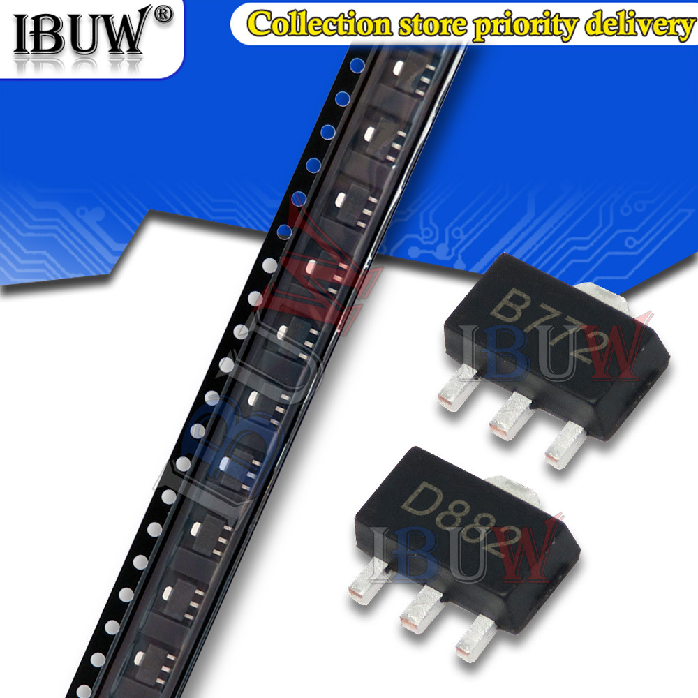 20PCS 2SB772 SOT89 B772 SMD SOT-89 2SD882 D882 PNP MEDIUM POWER ทรานซิสเตอร์