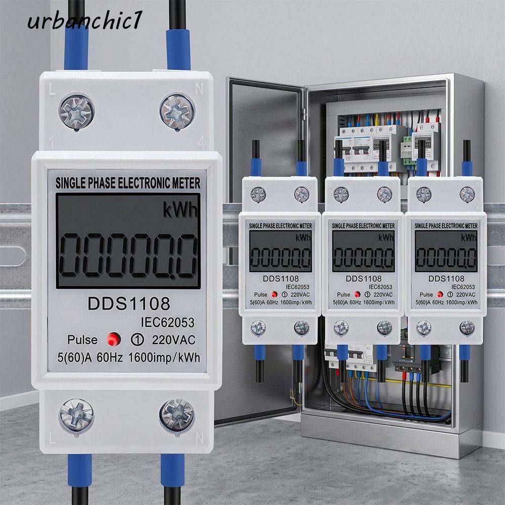 URBANCHIC Digital Watt-Hour Meter, Smart Meter Multi-Function Single Phase Electric Energy Meter, Di
