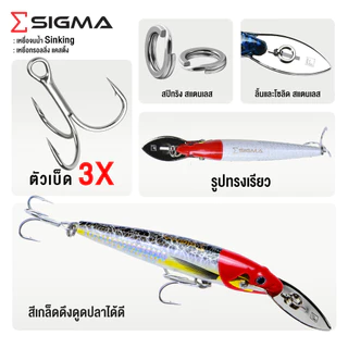 Forte SIGMA เหยื่อลิ้นเหล็ก 4 ขนาด สายโหด "นิ่ง-ทน-จมลึกเดินลวดเส้นเดียวทั้งตัว 6สี