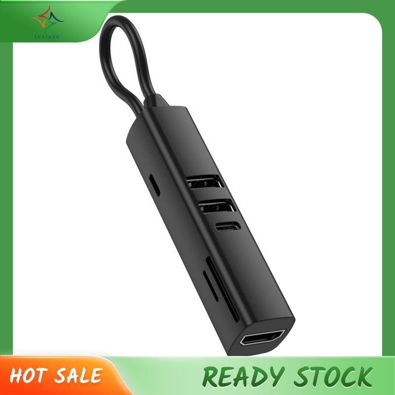 [luxiang.th] USB 3.0 HDTV 4K 30Hz วิดีโอ 7 in 1 USB C HUB SD TF Card Slot Reader Multi-Ports PD 100W