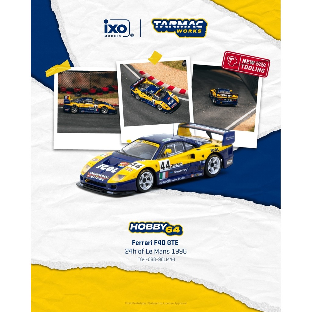 Tarmac Works 1:64 HOBBY64 Ferrari F40 GTE 24h of Le Mans 1996 T64-088-96LM44