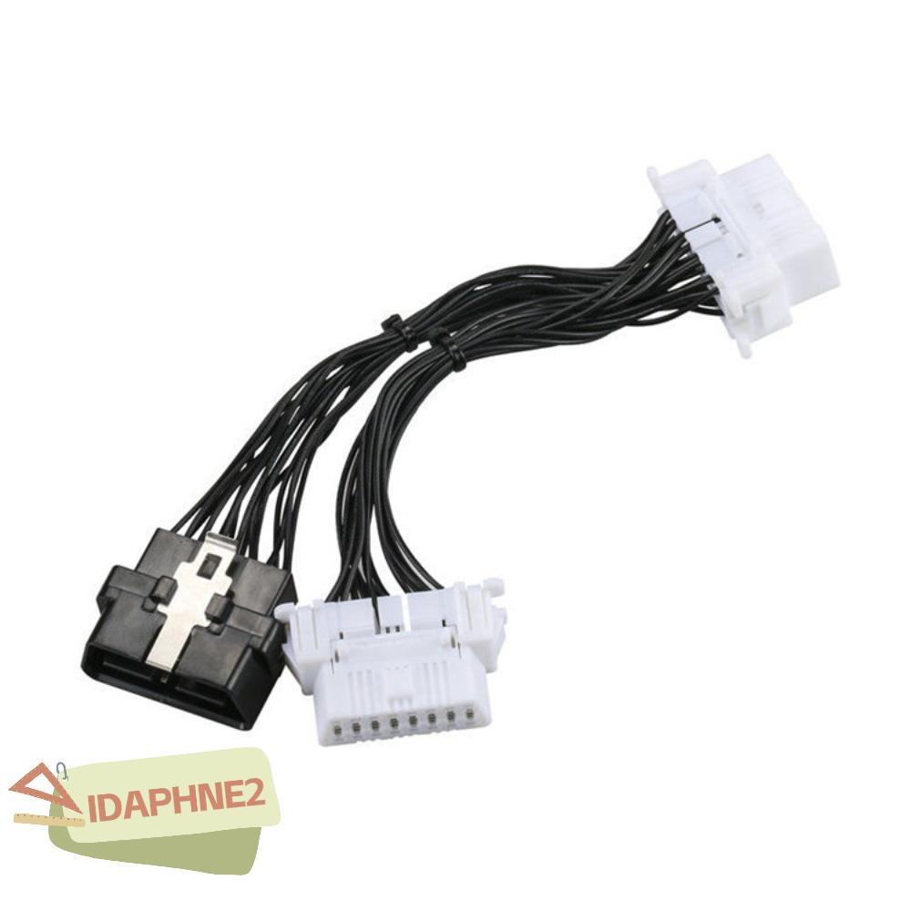 IDAPHNE2 รถ OBD2 Splitter Extension Cable, OBD 16 Pin One ชายสองสายต่อ, Stable 2 พอร์ตหญิง OBD2 15 ซ