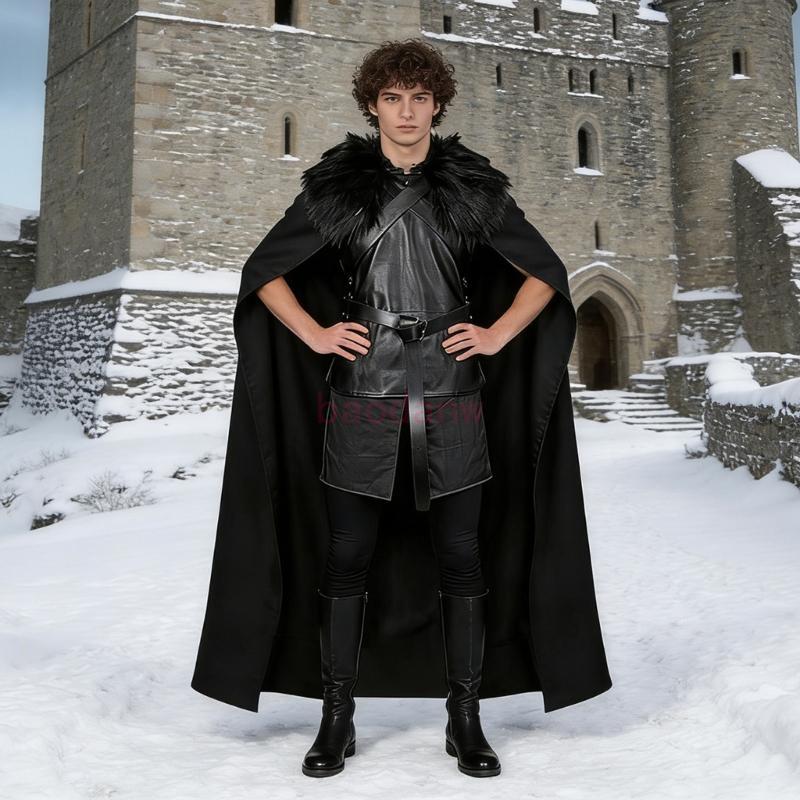 เครื่องแต่งกายธีมยุคกลาง Vikings และ Jon Snow Knightes สำหรับงานฮาโลวีน