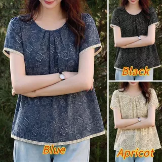 ZANZEA เสื้อเบลาส์คอกลมแขนสั้น สไตล์เกาหลี สำหรับใส่ทุกวัน