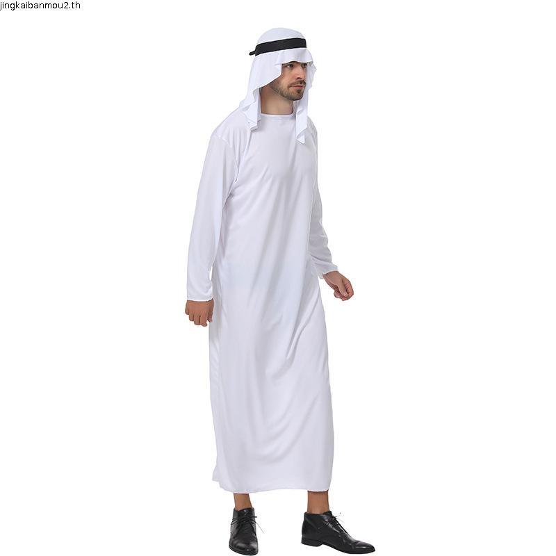 ผู้ใหญ่ Sheik ชุดแฟนซีเครื่องแต่งกายผู้ชายสไตล์อิสลาม Robe ฮาโลวีนตลก Tycoon ชุดคอสเพลย์ Party Carni