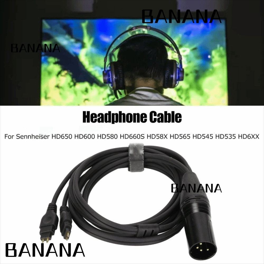 BANANA1 4 Pin XLR ชายสาย, Plug and Play 1.5 M / 4.9ft หูฟังเปลี่ยนสาย,สายหูฟังสําหรับ Sennheiser HD6