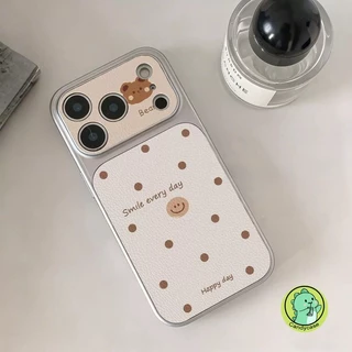 หมีน่ารักเคสโทรศัพท์สําหรับOPPO Reno 15C 15F 15 Pro Max Mini 14F 14 13F 13 12F 12 FS 11F 11 10 9 Pro Plus 5G 4G PUปกหนังการ์ตูนลายจุดInsสไตล์ 3Dปลอกนุ่ม