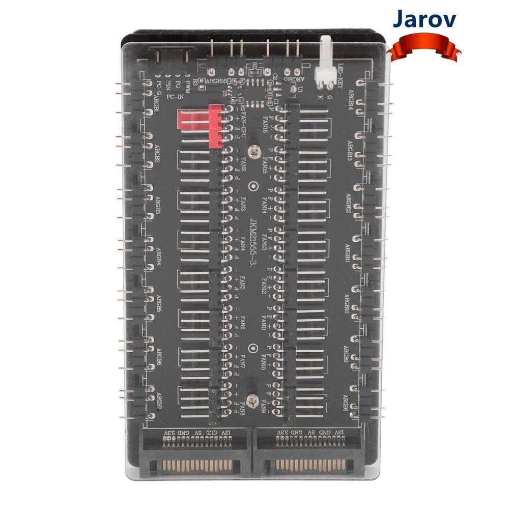 JAROV ARGB PWM Fan Hub, อินเทอร์เฟซ SATAs 4Pin PWM 2 in 1 Fan Hub, แบบพกพาพร้อม 3Pin ARGB Fan Hub PC