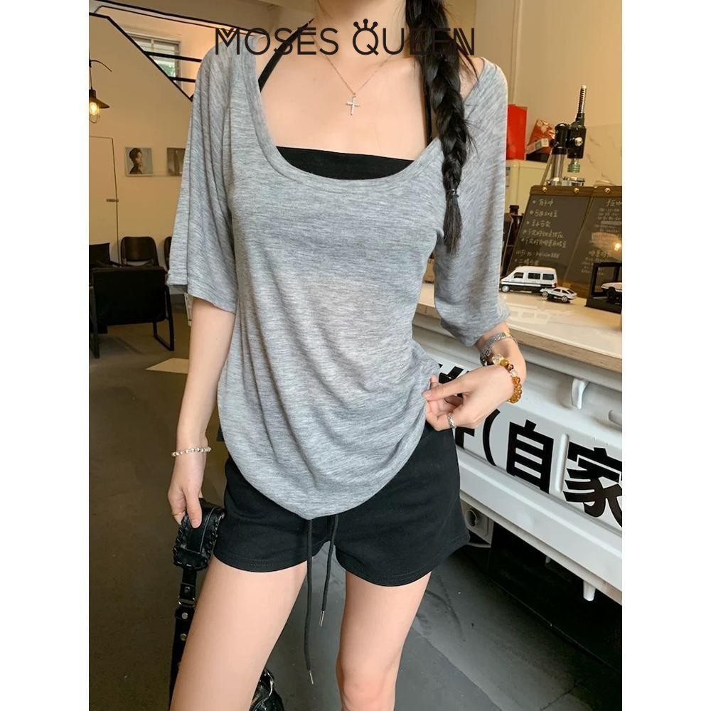 MOSESQUEEN เสื้อกล้ามสไตล์เซ็กซี่สำหรับทุกโอกาสในหน้าร้อน รูปที่ 4