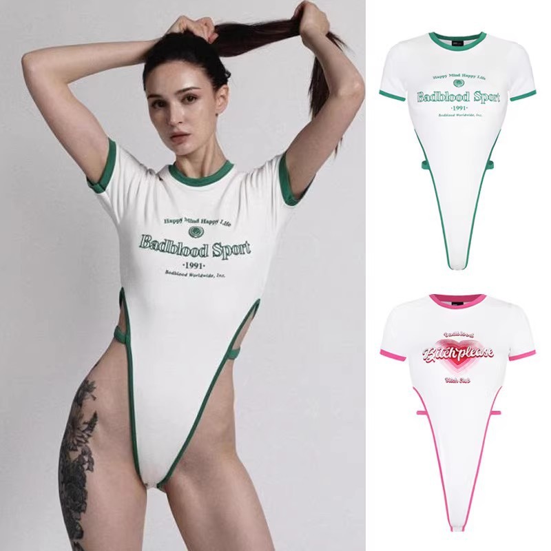 2YUH badblood bcac Sexy one-piece outfit for American hot girls T Women's summer tops