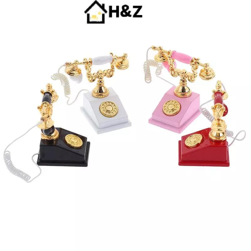 H & Z โทรศัพท์ย้อนยุคจิ๋ว 1:12 สำหรับตุ๊กตา thumbnail 9