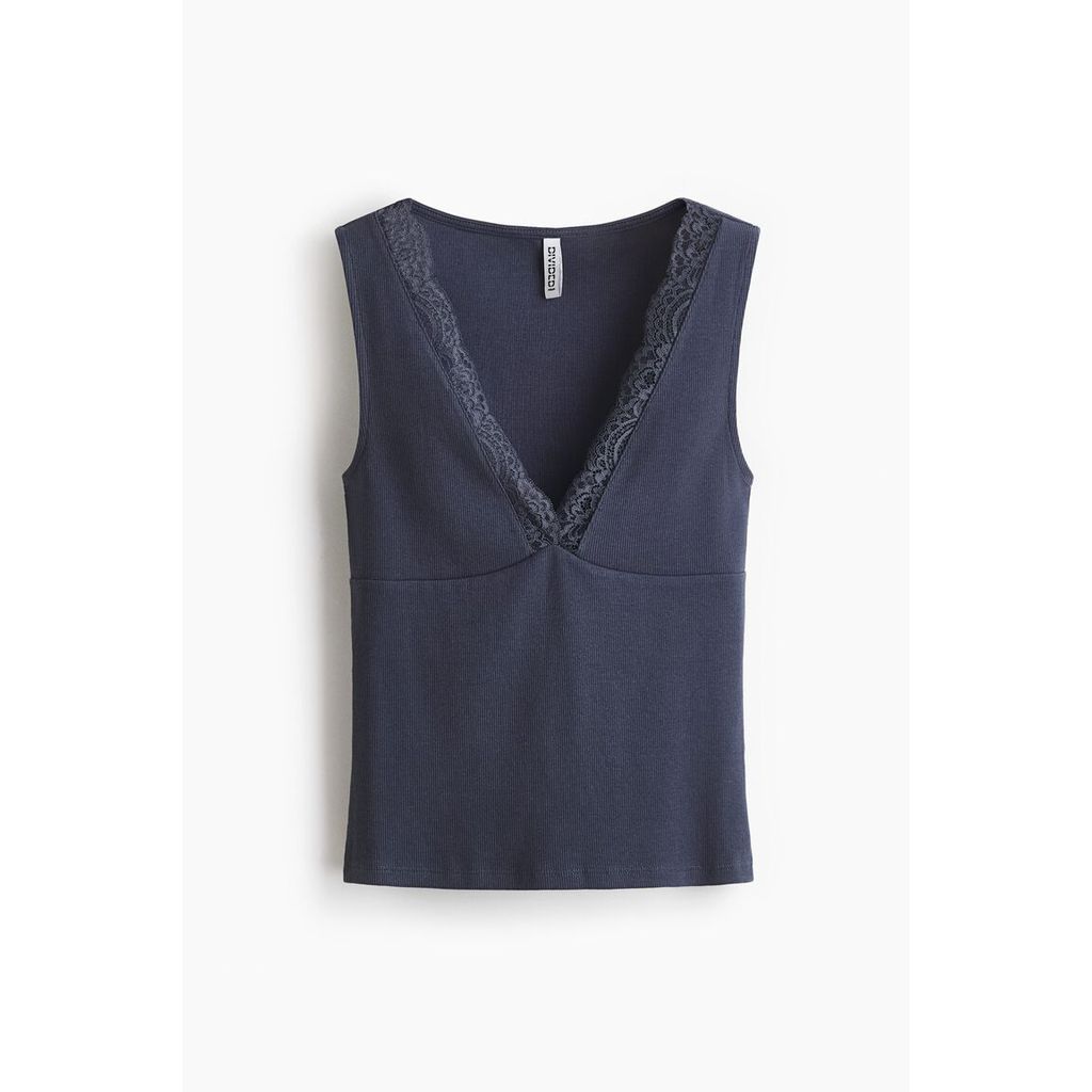 H&M(เอชแอนด์เอ็ม) เสื้อกล้ามแต่งขอบลูกไม้ ผู้หญิง 1316944_1