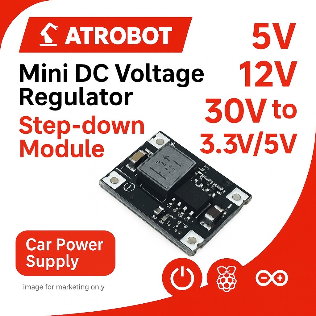 Mini DC Step-Down Regulator โมดูล 3A อินพุต 4.5-30V เอาต์พุต 3.3V/5V ขนาดเล็ก ประหยัดพื้นที่