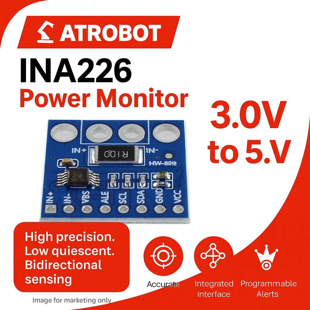 INA226 Power Monitor โมดูลวัดแรงดัน-กระแส I2C 0-36V แม่นยำสูง เตือนอัตโนมัติ พินสองทิศทาง