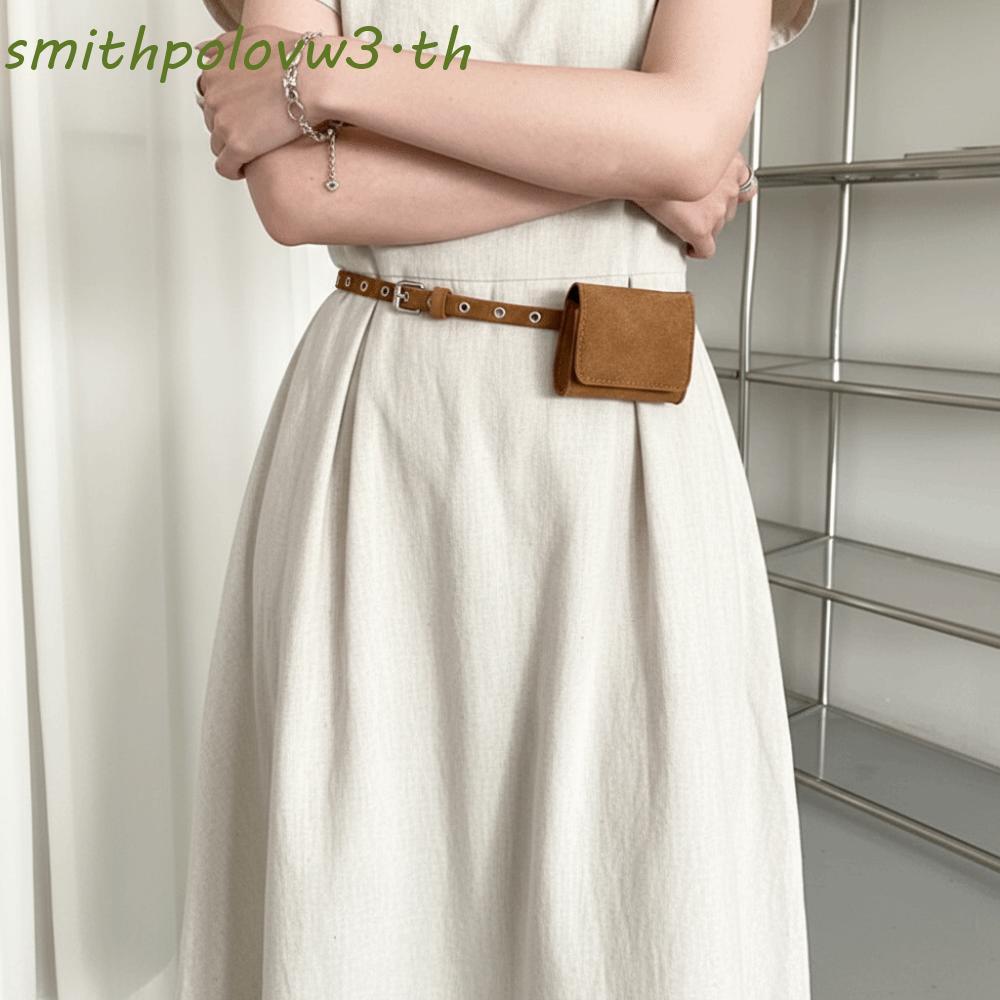 SMITHPOLO กระเป๋าคาดเอวผู้หญิง สไตล์เกาหลีเรโทร ทำจากหนังนิ่มPU สะดวกพกพา