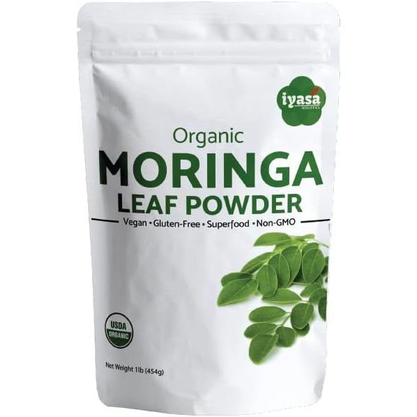 Iyasa Holistics Organic Moringa Leaf Powder 8 oz - USDA Certified Pure Moringa Superfood Powder - Gr
