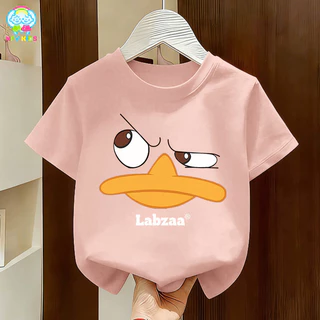 【ส่งจากกรุงเทพฯ】NFV KIDS เสื้อยืดแขนสั้นเด็ก🔥สะดวกสบาย ลายเป็ดหน้ายิ้ม ระบายอากาศ ใส่ได้ทั้งเด็กชายและเด็กหญิง YG562