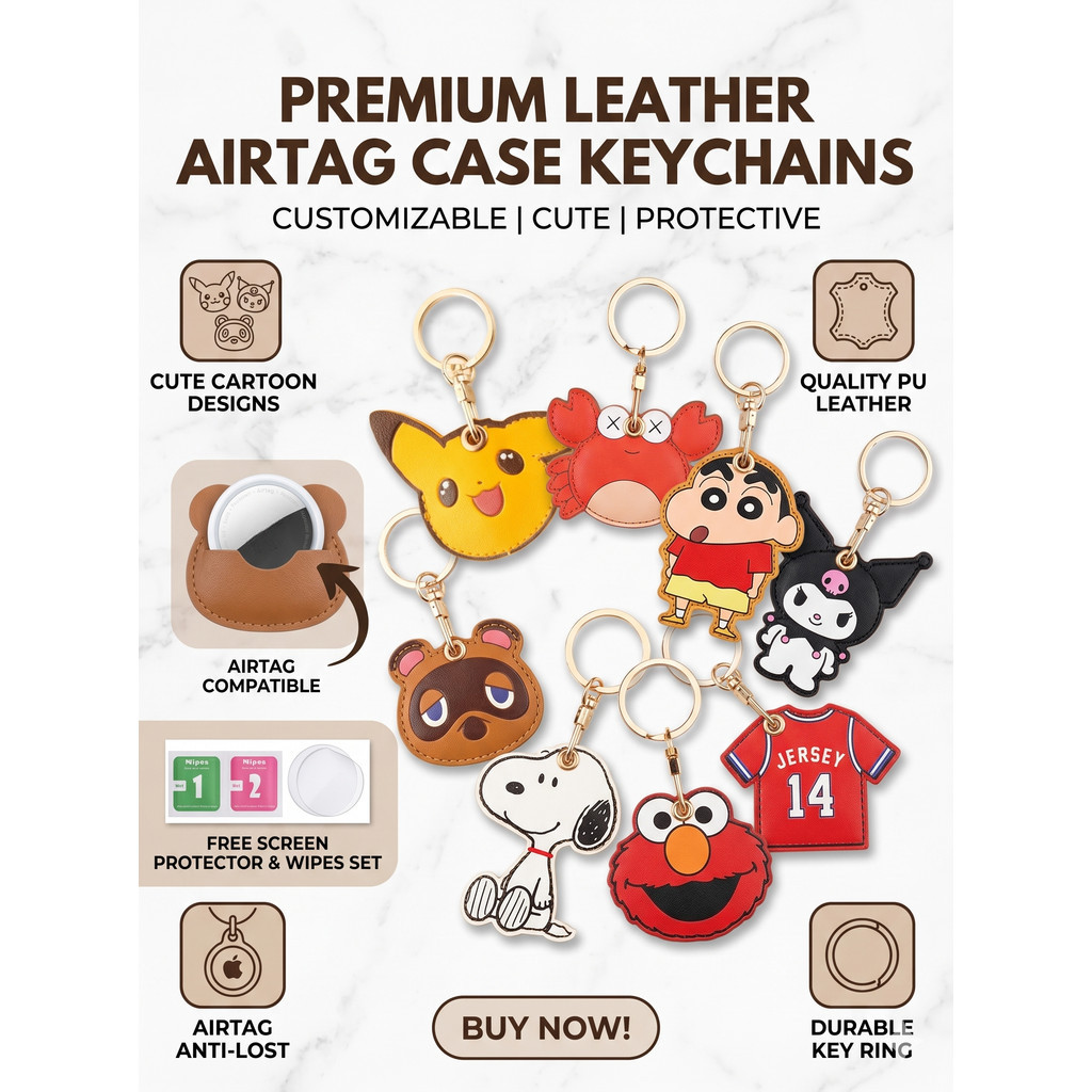 Airtag กรณี Airtag พวงกุญแจใช้งานร่วมกับ Airtag ผู้ถือ Airtag ป้องกัน Key Chain การ์ตูนการสร้างแบบจํ