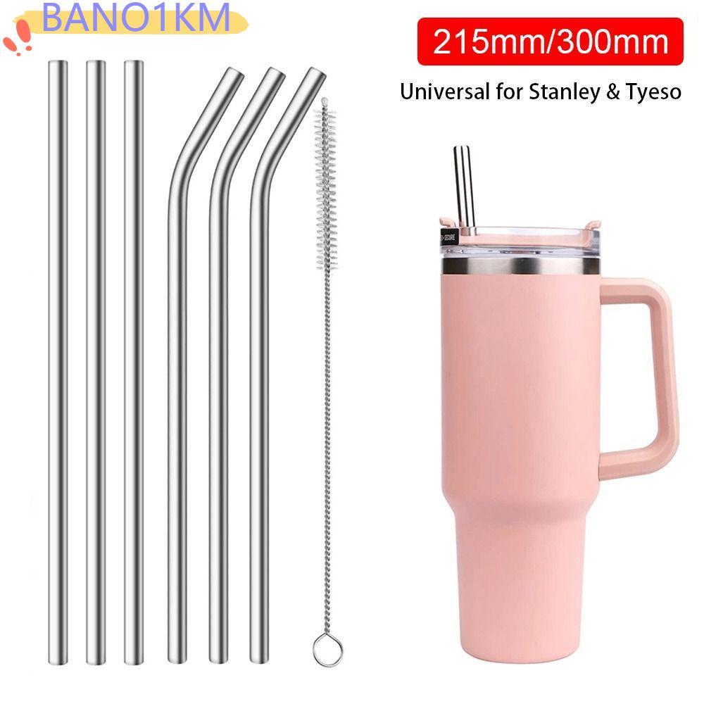 BANO1KM 1 ชิ้นหลอดสแตนเลส, 6 มม.8 มม.หลอดถ้วยเงิน,นํากลับมาใช้ใหม่ตรง Bent ดื่มเปลี่ยนหลอดสําหรับ 30 ออนซ์ 40 ออนซ์ Tyeso ถ้วย