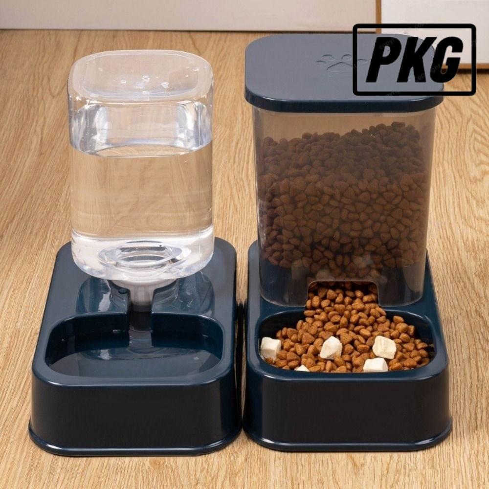 REPKG Pet Automatic Feeder,ขนาดใหญ่ความจุ 1.2L/1.5L Cat Dog Water Dispenser Feeder Set,คุณภาพสูง 2 รูปแบบพลาสติก 3 สีสัตว์เลี้ยงชามอาหารแบบบูรณาการ