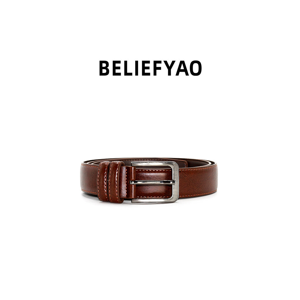 BELIEFYAO Original American Retro Old Money สไตล์เข็มขัดอินเทรนด์ All-Match กางเกงเข็มขัด Casual เข็