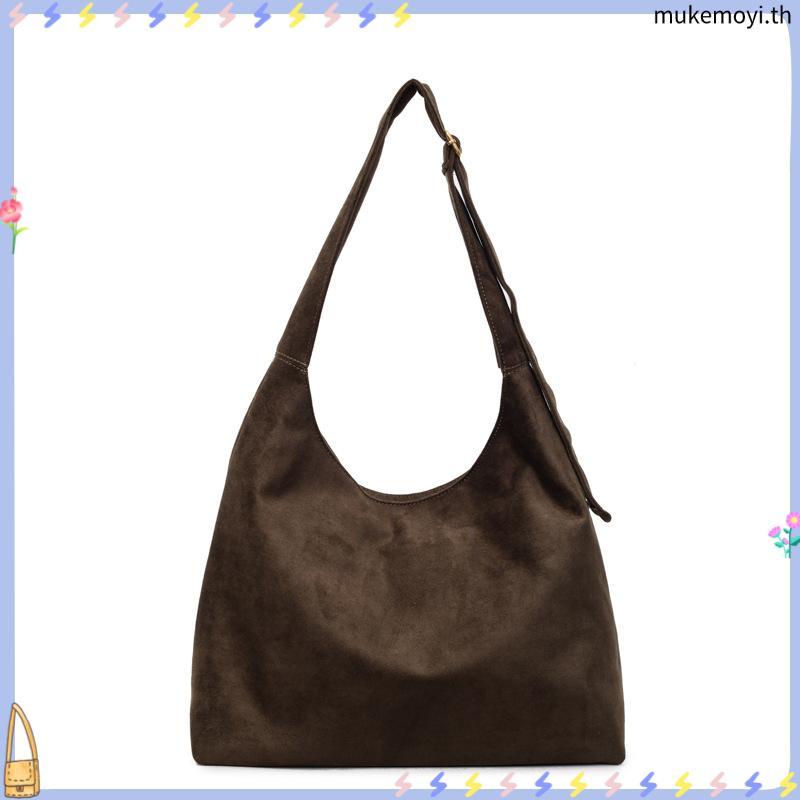 (**พร้อมส่ง) knack.bag - Hobo (L) - Dark Brown (สีน้ำตาลเข้มหนังกลับเทียม)