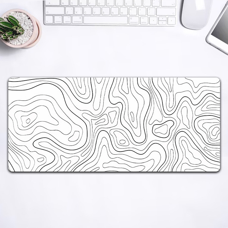 Spot Goods#Popular striped mouse pad, simple design, anti-slip, edge-locking, smooth for computer ga