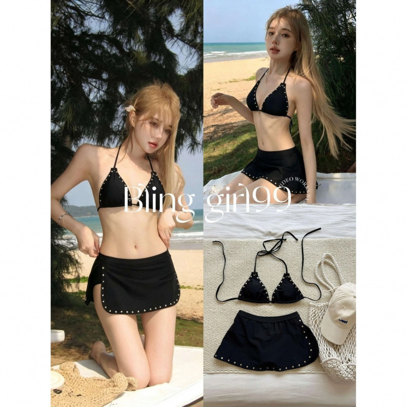 [Symphony] ชุดว่ายน้ําผู้หญิง Halterneck Slimmer ดู Belly-Narrowing ชุดว่ายน้ําทูพีชผู้หญิงวันหยุดชายหาด