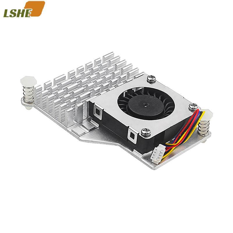 [LSHE] PWM พัดลมปรับความเร็วสีเงินหม้อน้ําระบายความร้อนสีฟ้าสําหรับ Raspberry Pi 5 Active Cooler อลูมิเนียมฮีทซิงค์ใหม่