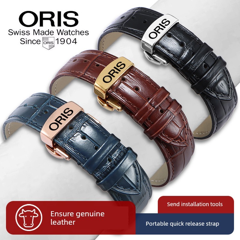 นาริกา ผู้ชาย นาฬิกากันน้ํา สายนาฬิกา Oris หนังแท้ Oris ชายและหญิงสายนาฬิกาชุดศิลปินวัฒนธรรมนักบินกา