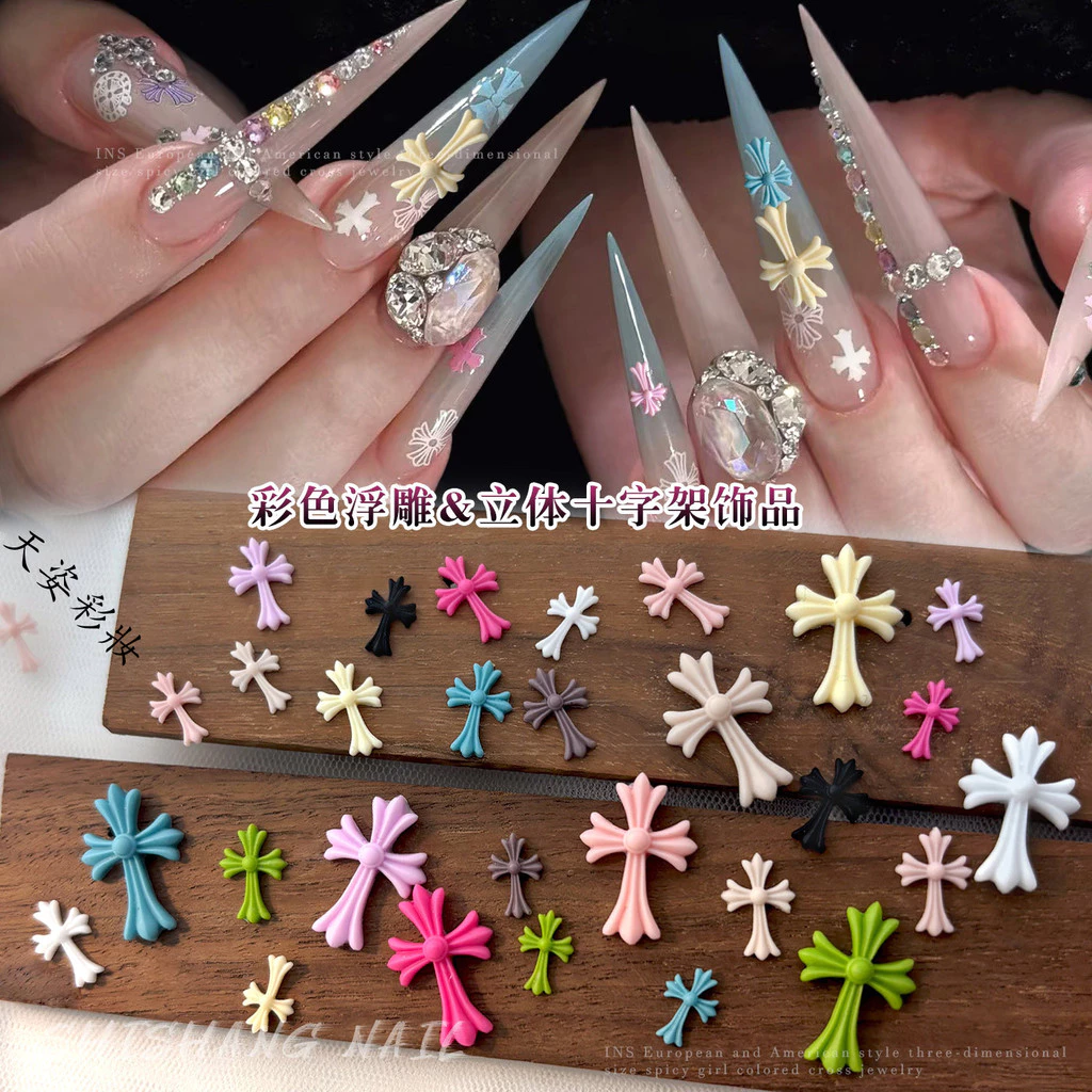 เครื่องประดับเล็บรูปไขว้นโดพามีน เครื่องประดับเล็บสีเรซินที่สวมใส่ได้