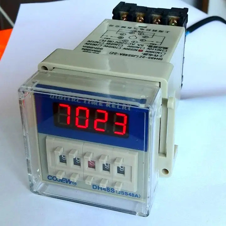 FZDH48S2Z DH48S-2Z จอแสดงผล LED Timer Counter 8-Pin DPDT 0.1S-99H AC220V 2 กลุ่มติดต่อซ้ํารอบเวลา De