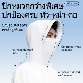 REYE เสื้อกันแดดผ้าไอซ์ซี่ปีกหมวกกว้าง UPF200+ บางเบาระบายอากาศ กันรังสีUV เย็นสบายใส่ออกไปข้างนอก