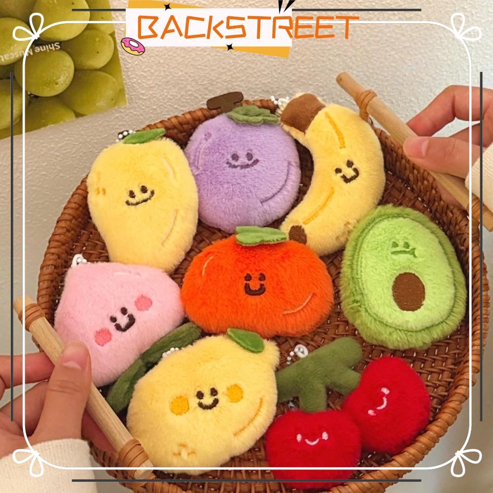 BACKSTAGE พวงกุญแจตุ๊กตา, Avocado Lemon Cherry Mango Peach Banana Backpack Charm, น่ารักการ์ตูนผลไม้