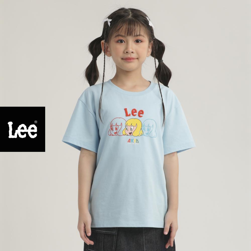 LEE KIDS เสื้อยืดแขนสั้นเด็กผู้หญิง คอลเลคชั่น Lee x Akid From Yesterday ทรง Regular รุ่น LK F325GTSSN07 - สีฟ้า