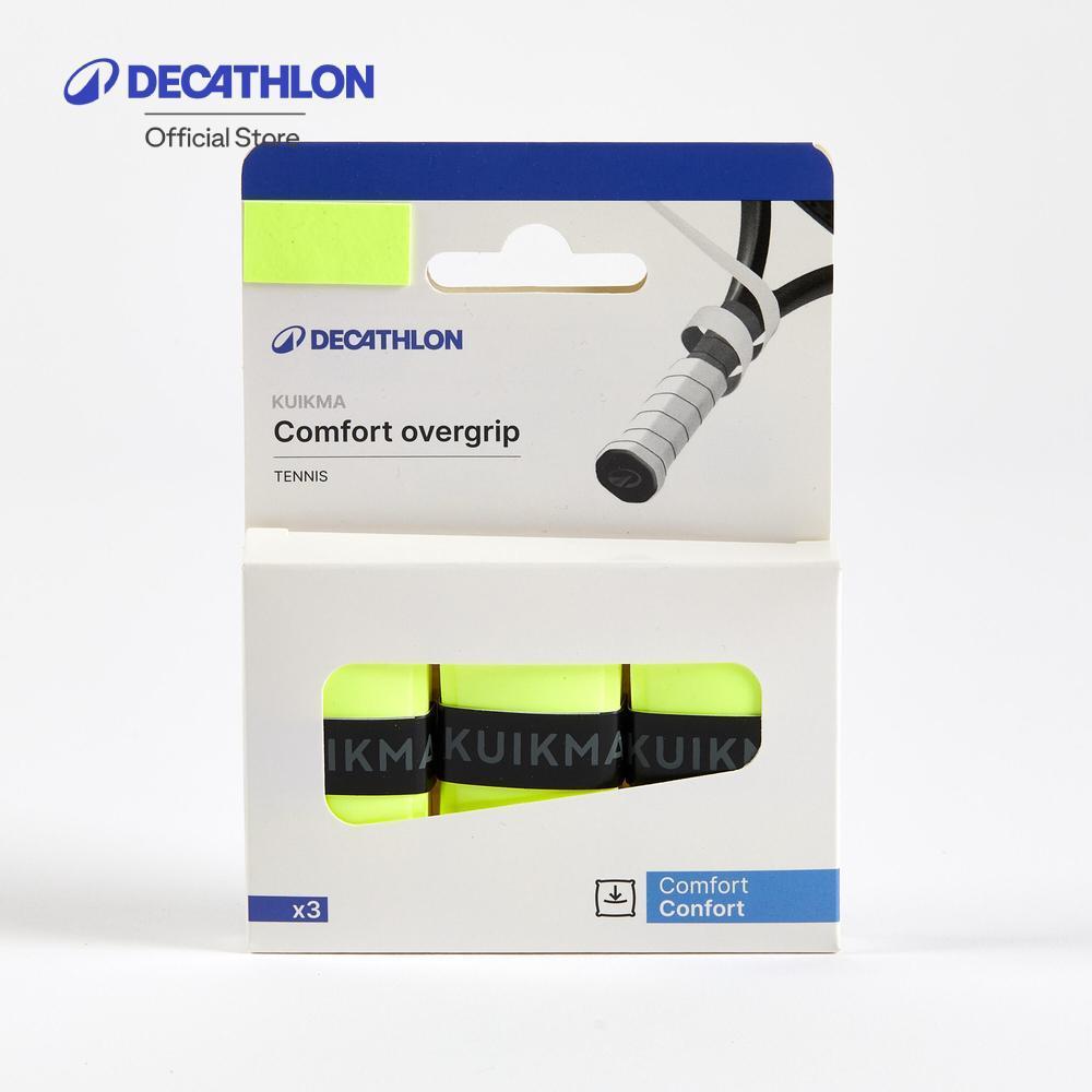 Decathlon Comfort Tennis Overgrip Tri-Pack โอเวอร์กริปสำหรับไม้เทนนิสรุ่น Comfort แพ็ค 3 ชิ้น - Yellow