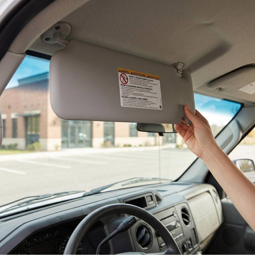 DRIVER Passenger Side Sun Visor สำหรับ Ford E150 E250 E350 2009-2025 ป้องกันบอร์ดสีเทา 9C2Z-1504105-