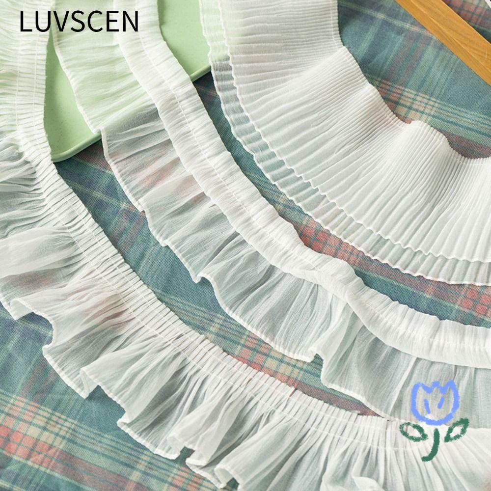 STARPICS Ruffled Lace Trims, ชีฟองกว้าง 9-12 ซม.ชีฟองลูกไม้ Trims, 2Yards ผ้าชีฟอง