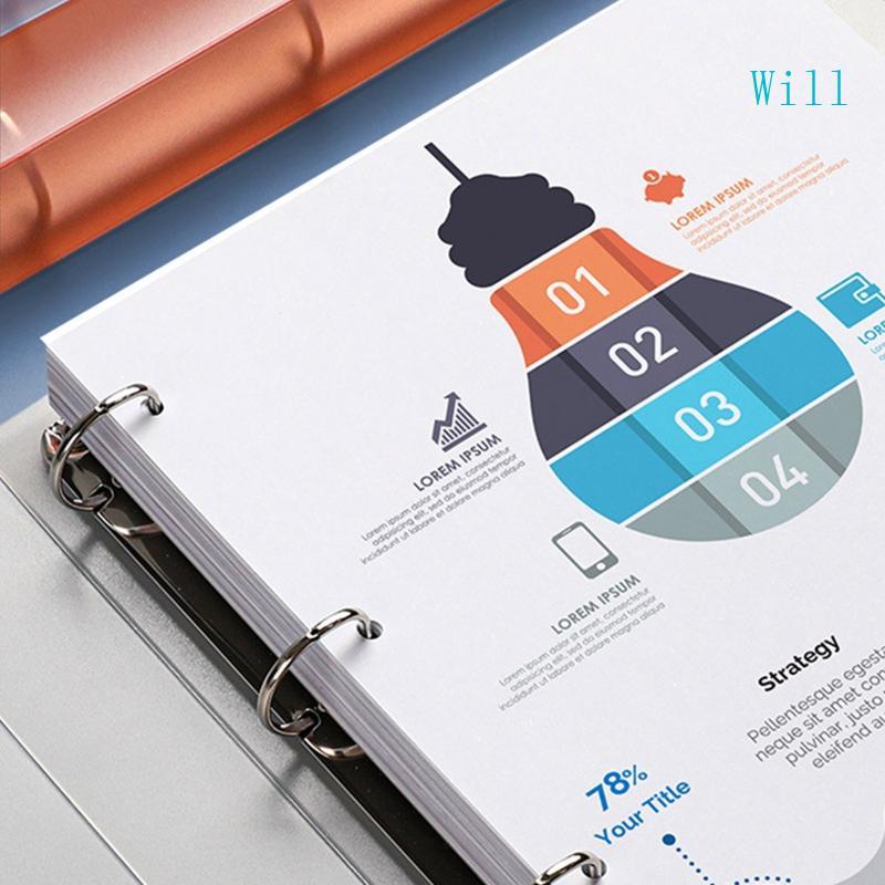 Will A4 File Binder 4-ring Binder 2-ring Binder โฟลเดอร์ขยายได้ 220 แผ่นความจุ