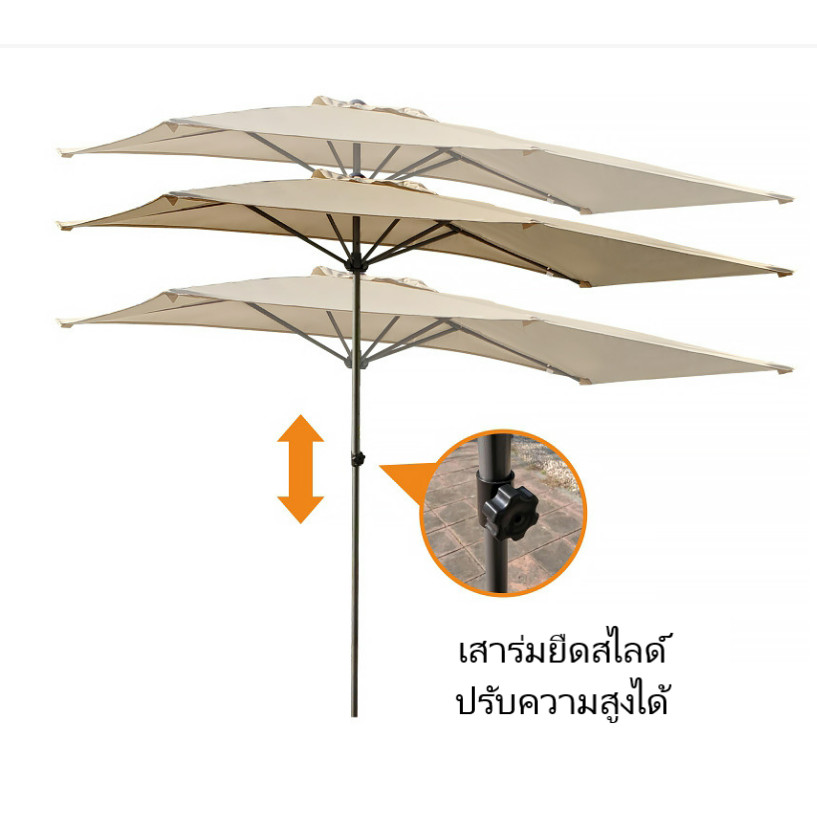 ร่มครึ่งวันกลางแจ้ง พร้อมกลไกข้อเหวี่ยง สำหรับสวนหลังบ้าน รูปที่ 4